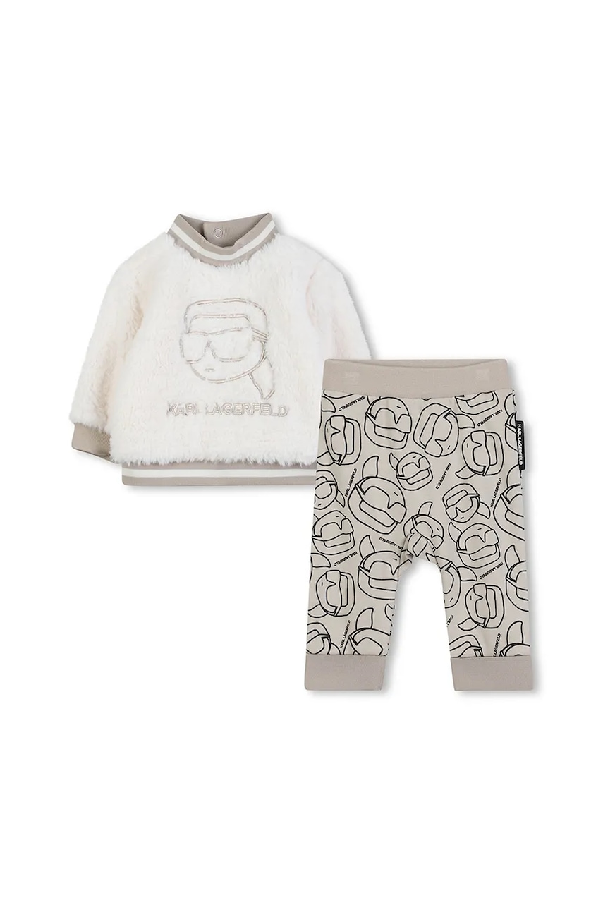 Karl Lagerfeld trening bebeluși culoarea alb, Z30672