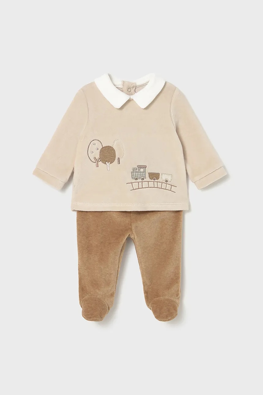 Mayoral Newborn compleu bebe culoarea maro, 2562