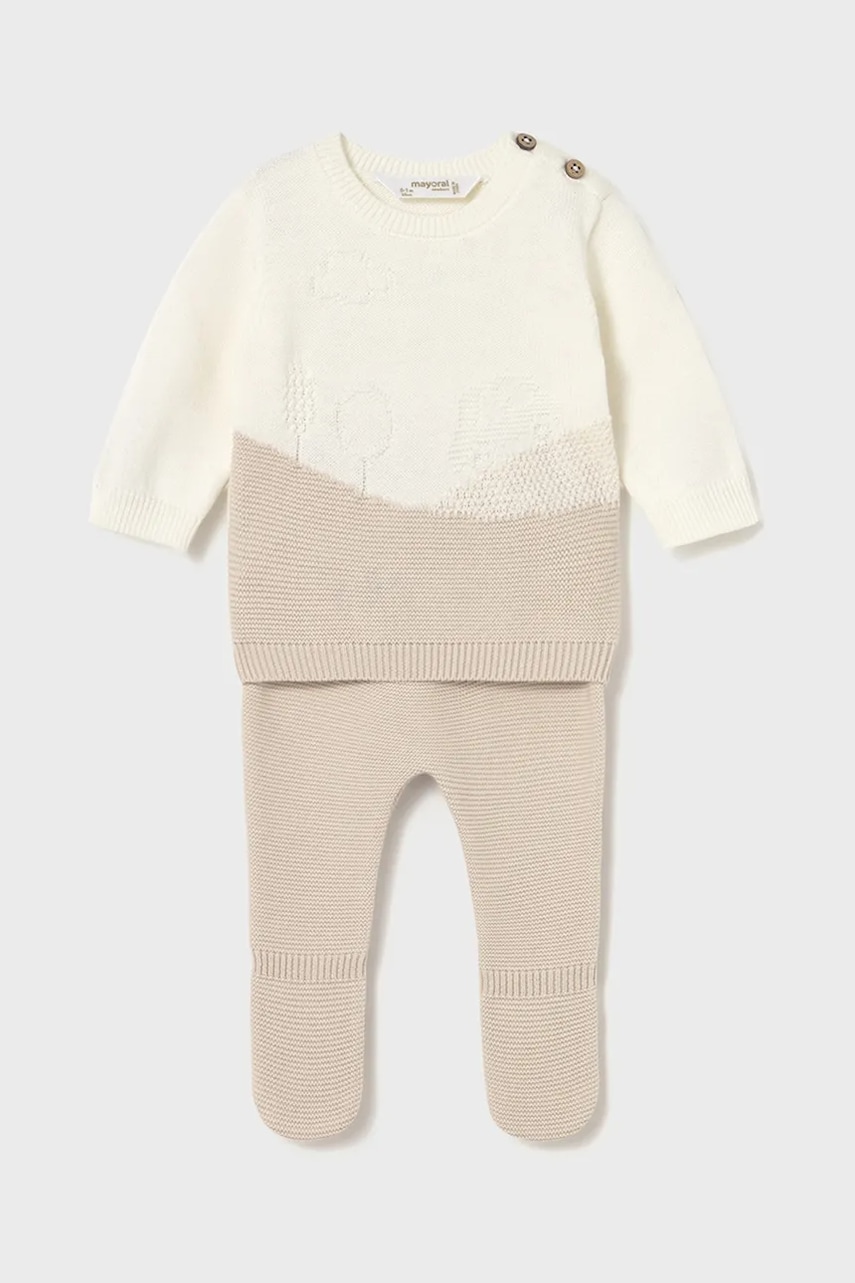 Mayoral Newborn compleu bebe culoarea bej, 2563