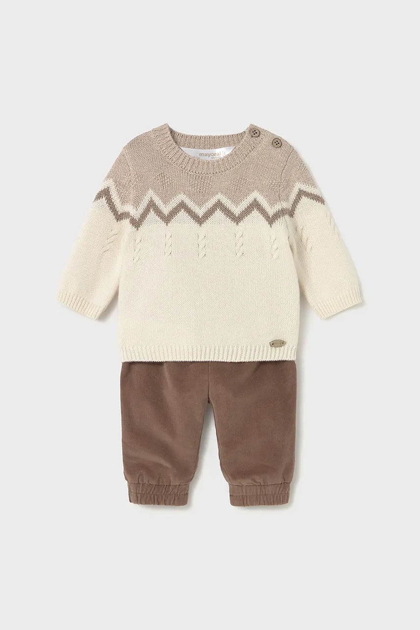 Mayoral Newborn compleu bebe culoarea maro, 2580