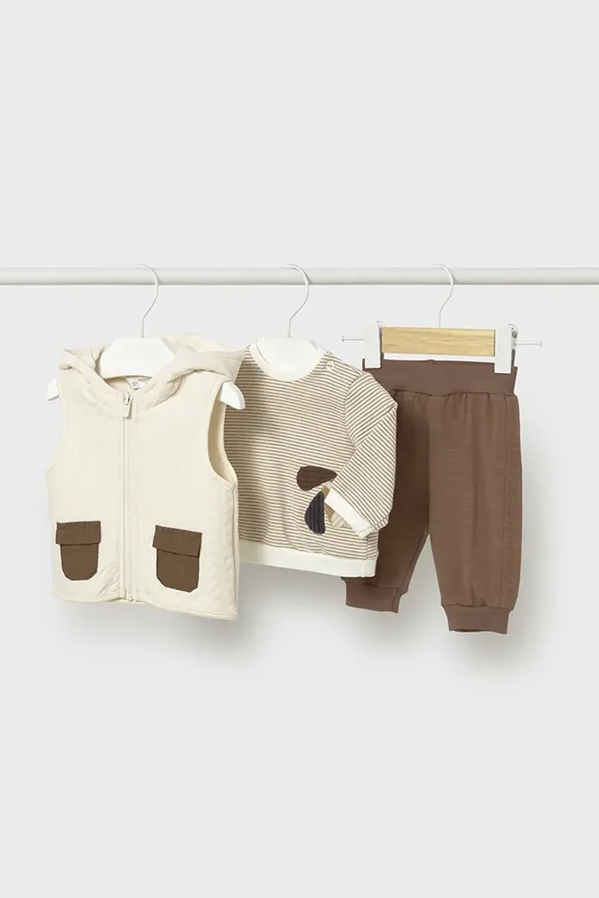 Mayoral Newborn compleu bebe 3-pack culoarea maro, 2640