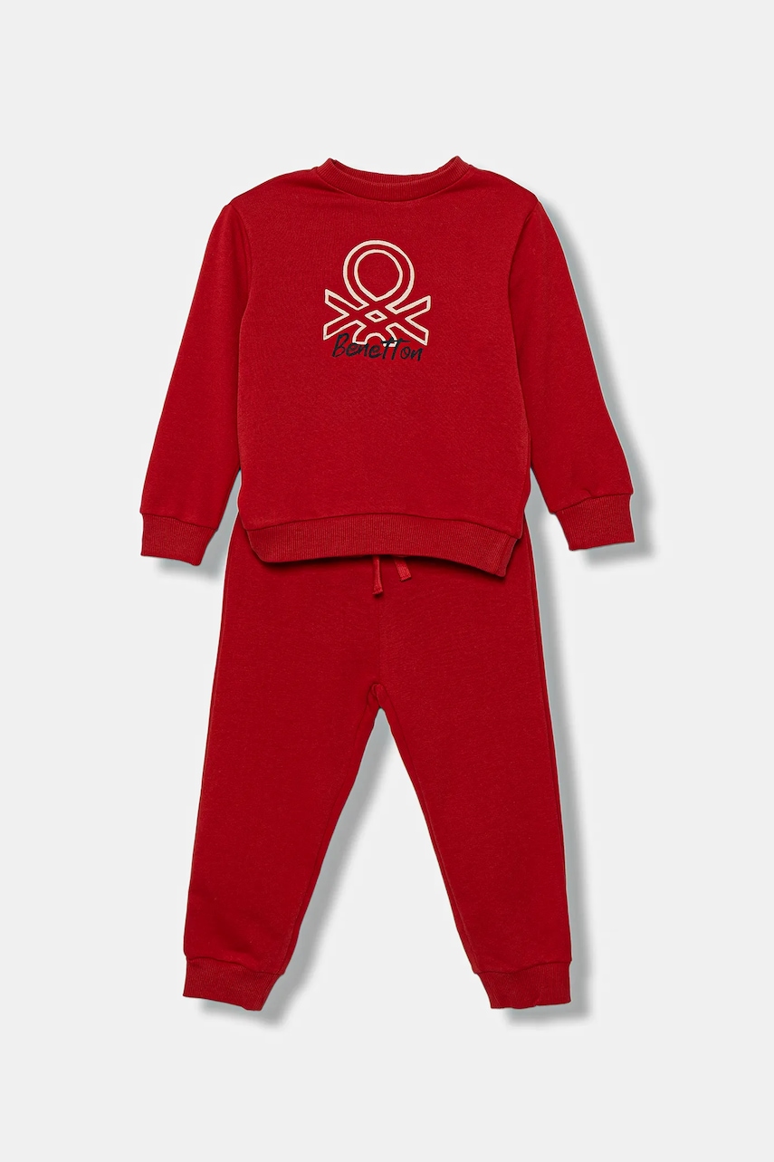 United Colors of Benetton trening de bumbac pentru copii culoarea roșu, 3J68GK00S