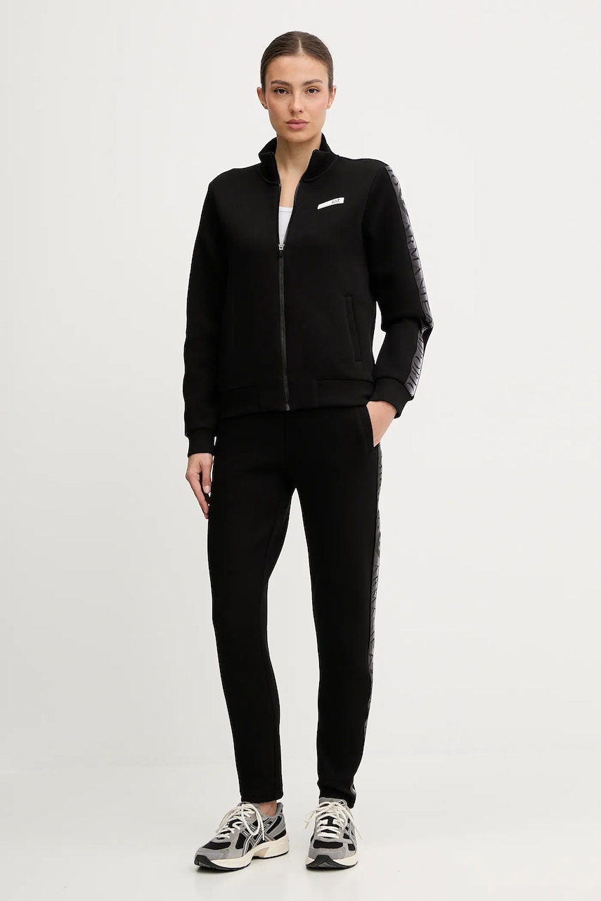 Levně Tepláková souprava EA7 Emporio Armani dámská, černá barva, AF13151.7W000680