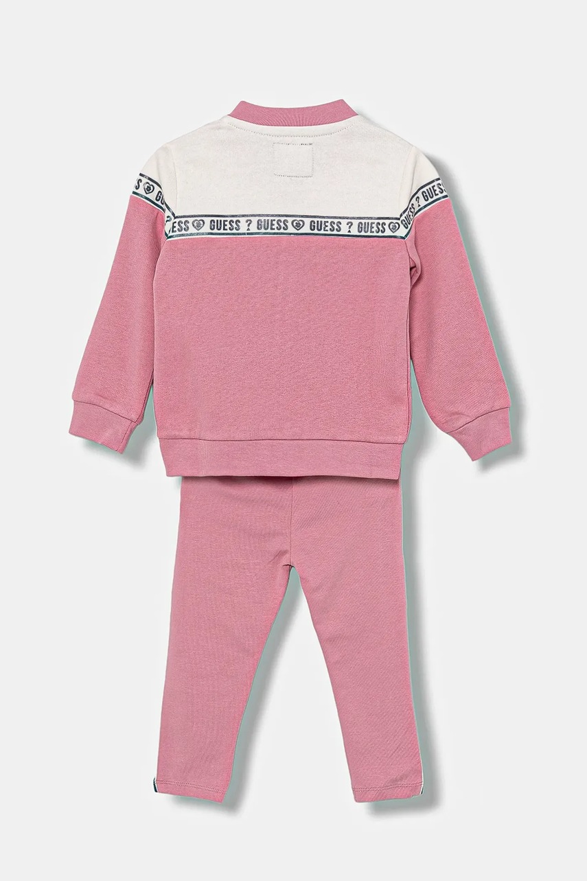 Хлопковый костюм для младенцев Guess 2 шт цвет розовый A5YG10 KA6R4