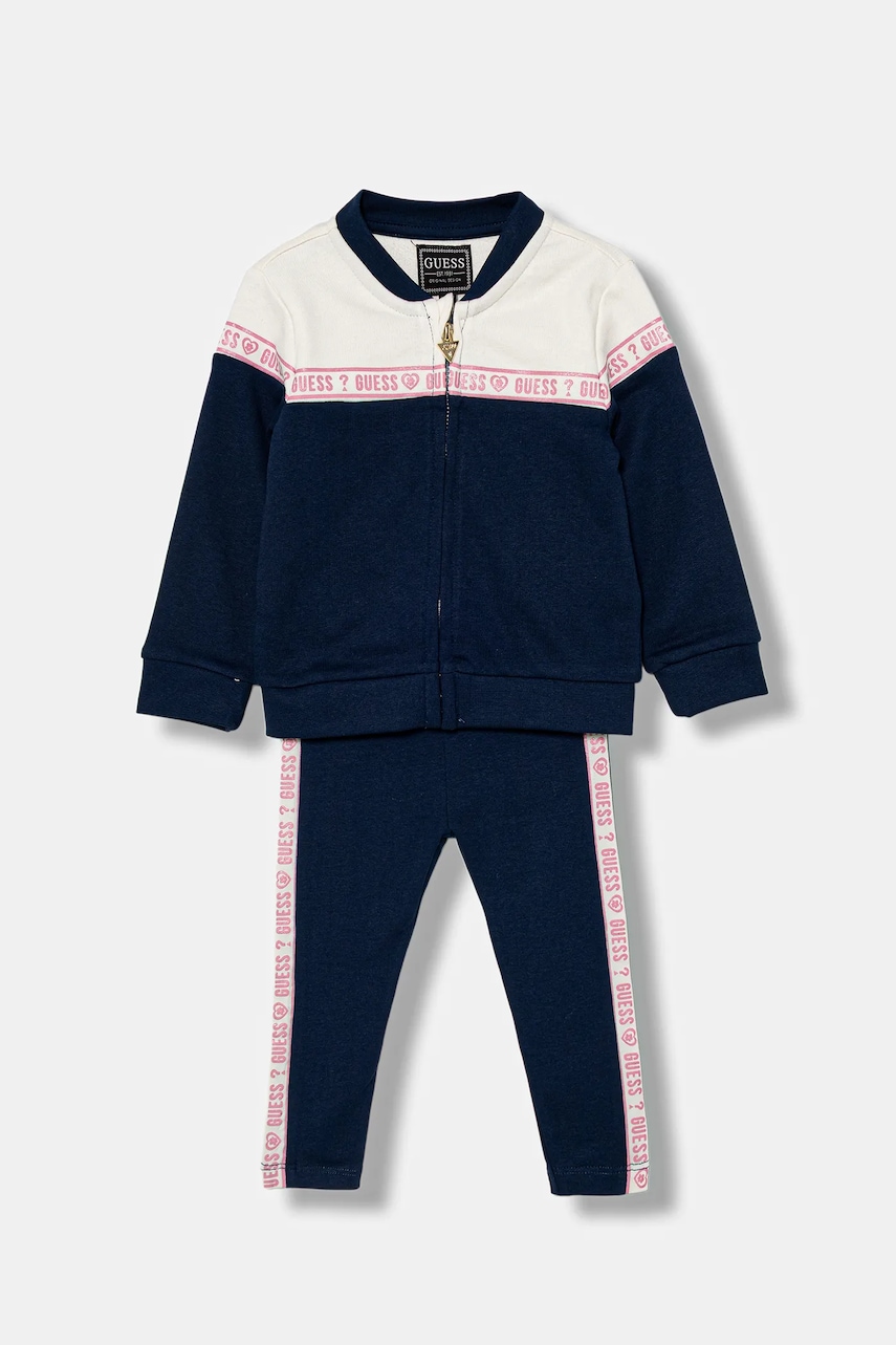 Levně Bavlněná tepláková souprava pro miminka Guess 2-pack tmavomodrá barva, A5YG10 KA6R4