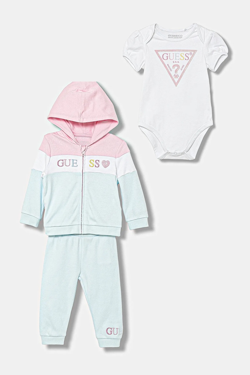 Levně Kojenecká sada Guess 3-pack modrá barva, S5YG02 KA6W4