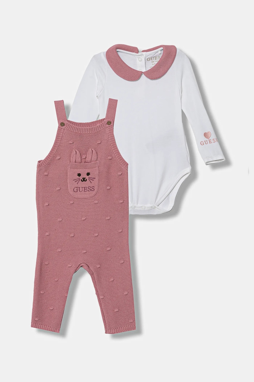 Levně Dětská bavlněná souprava Guess 2-pack růžová barva, S5YG09 K6YW1