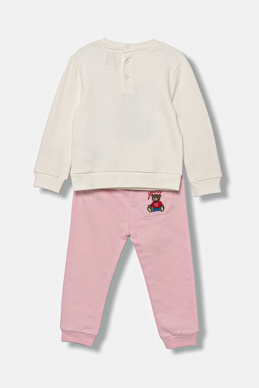 Дитячий бавовняний костюм Guess колір бежевий H5YI00 KAX74