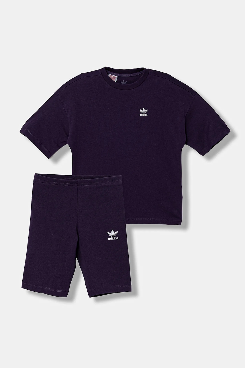 Детский комплект из хлопка adidas Originals цвет фиолетовый JY4873 Детский комплект из хлопка adidas Originals цвет фиолетовый JY4873