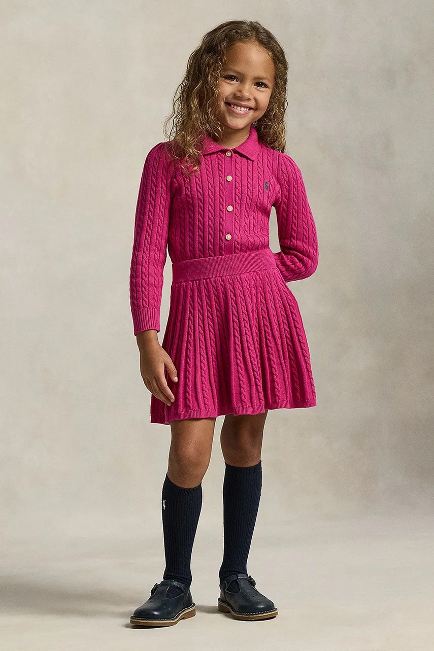 Levně Dětská bavlněná souprava Polo Ralph Lauren růžová barva, 312950779003