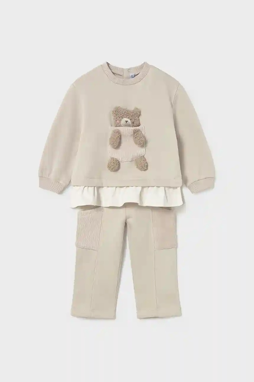 Mayoral compleu bebe culoarea bej, 2843