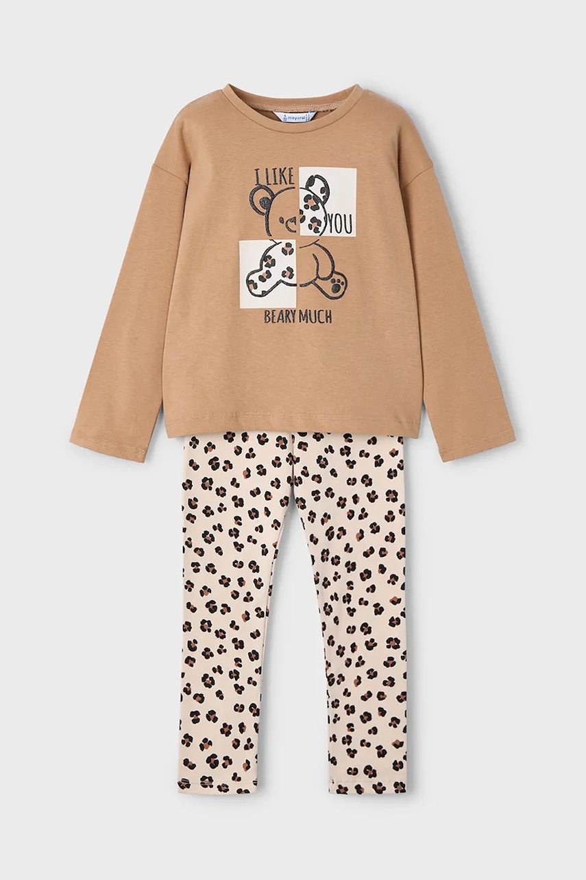 Mayoral set de bumbac pentru copii culoarea maro, 4719