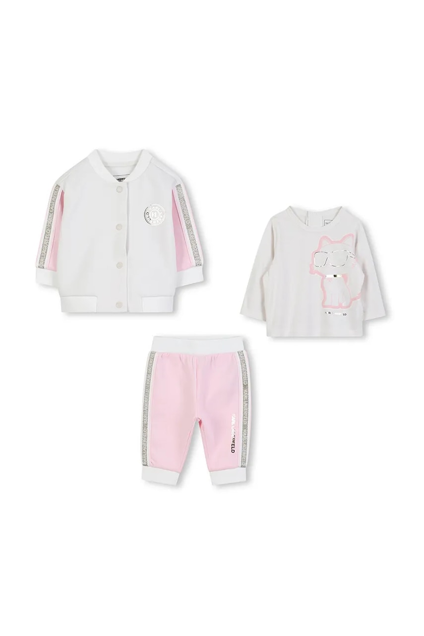 Karl Lagerfeld compleu bebe 3-pack culoarea alb, Z30670 Karl Lagerfeld compleu bebe 3-pack culoarea alb, Z30670