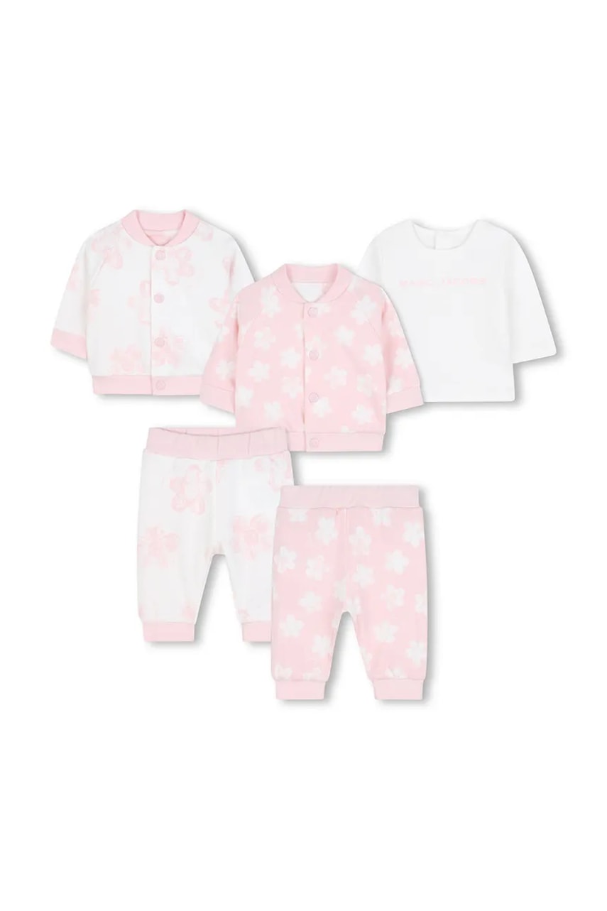 Marc Jacobs set pentru bebeluși din bumbac cu două fețe culoarea roz, W60693