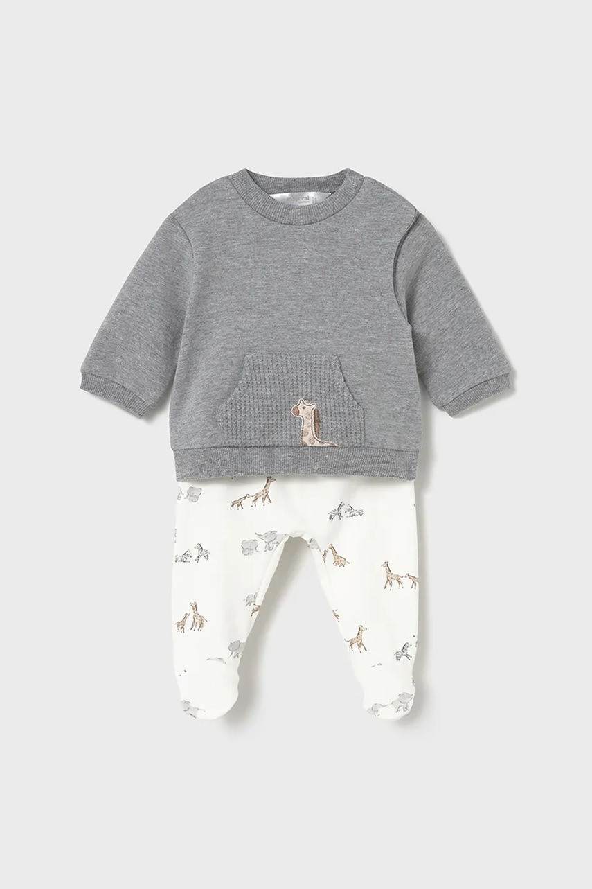 Mayoral Newborn compleu bebe culoarea gri, 2557