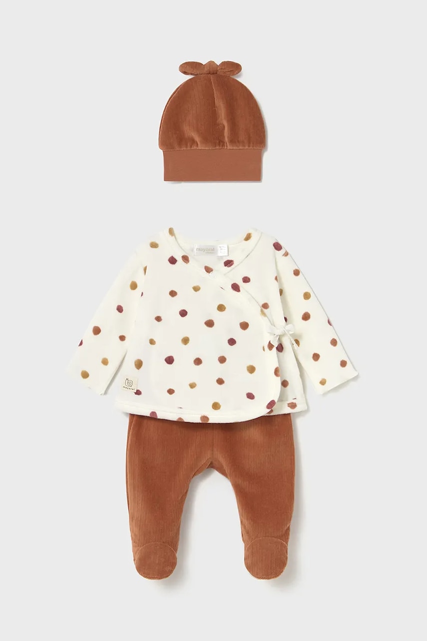 Mayoral Newborn compleu bebe culoarea maro, 2559