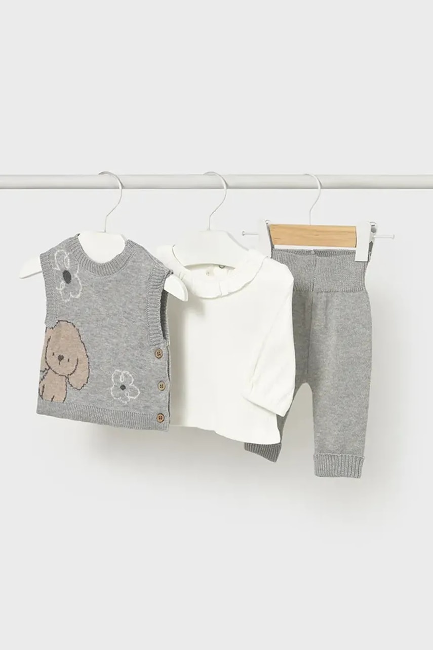 Mayoral Newborn compleu bebe culoarea gri, 2709