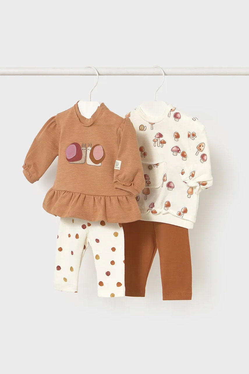 Mayoral Newborn compleu bebe culoarea maro, 2710