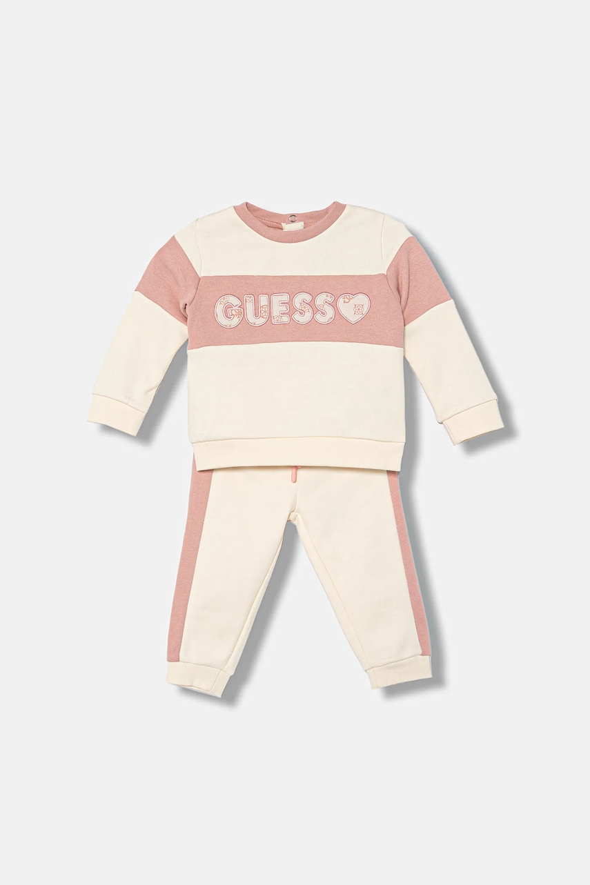 Levně Bavlněná tepláková souprava pro miminka Guess růžová barva, A5BG11 KAV34