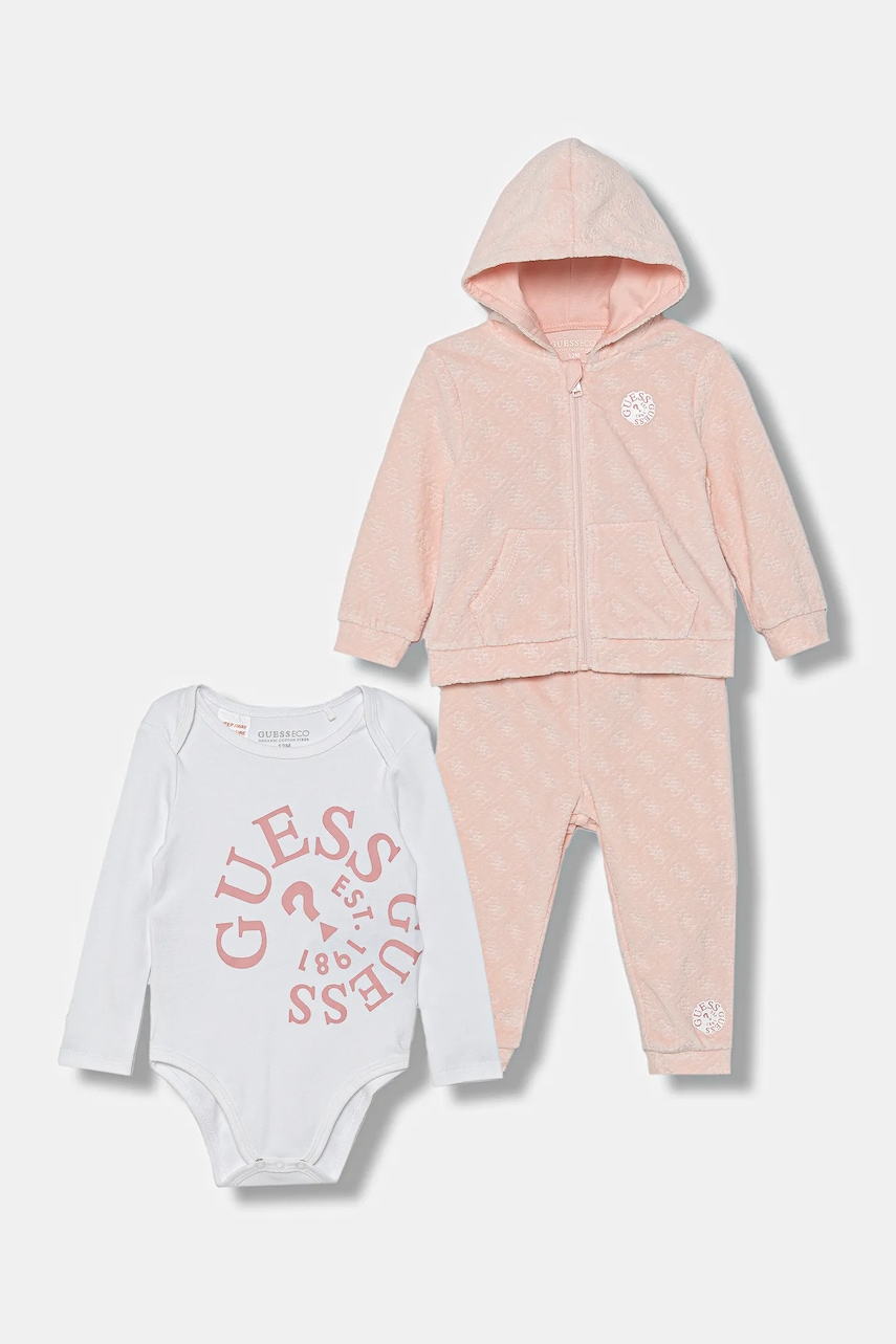 Levně Kojenecká sada Guess 3-pack růžová barva, H5BW02 KAVN4.G