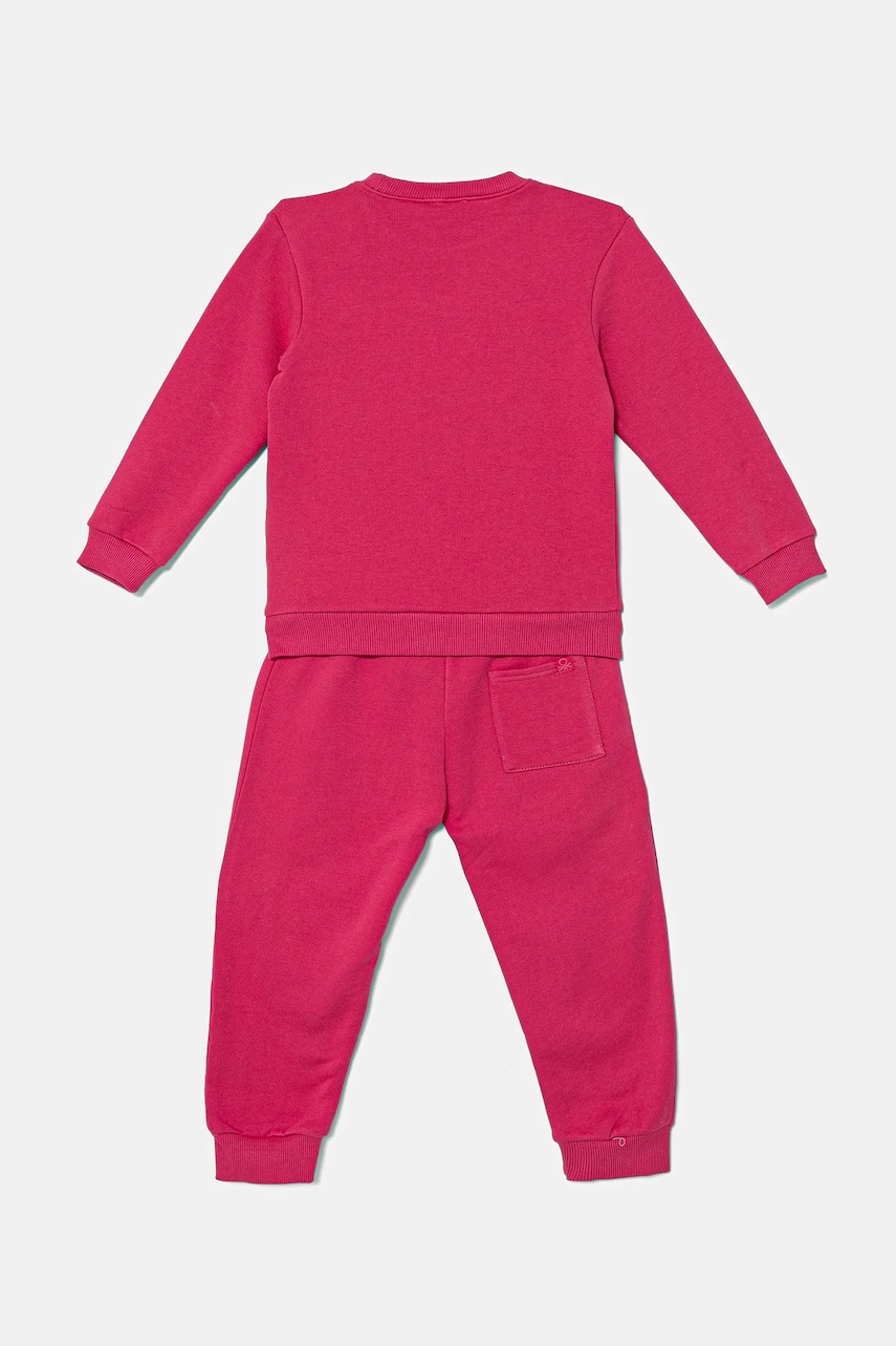 Детский хлопковый спортивный костюм United Colors of Benetton цвет розовый 3J68GK00S Детский хлопковый спортивный костюм United Colors of Benetton цвет розовый 3J68GK00S