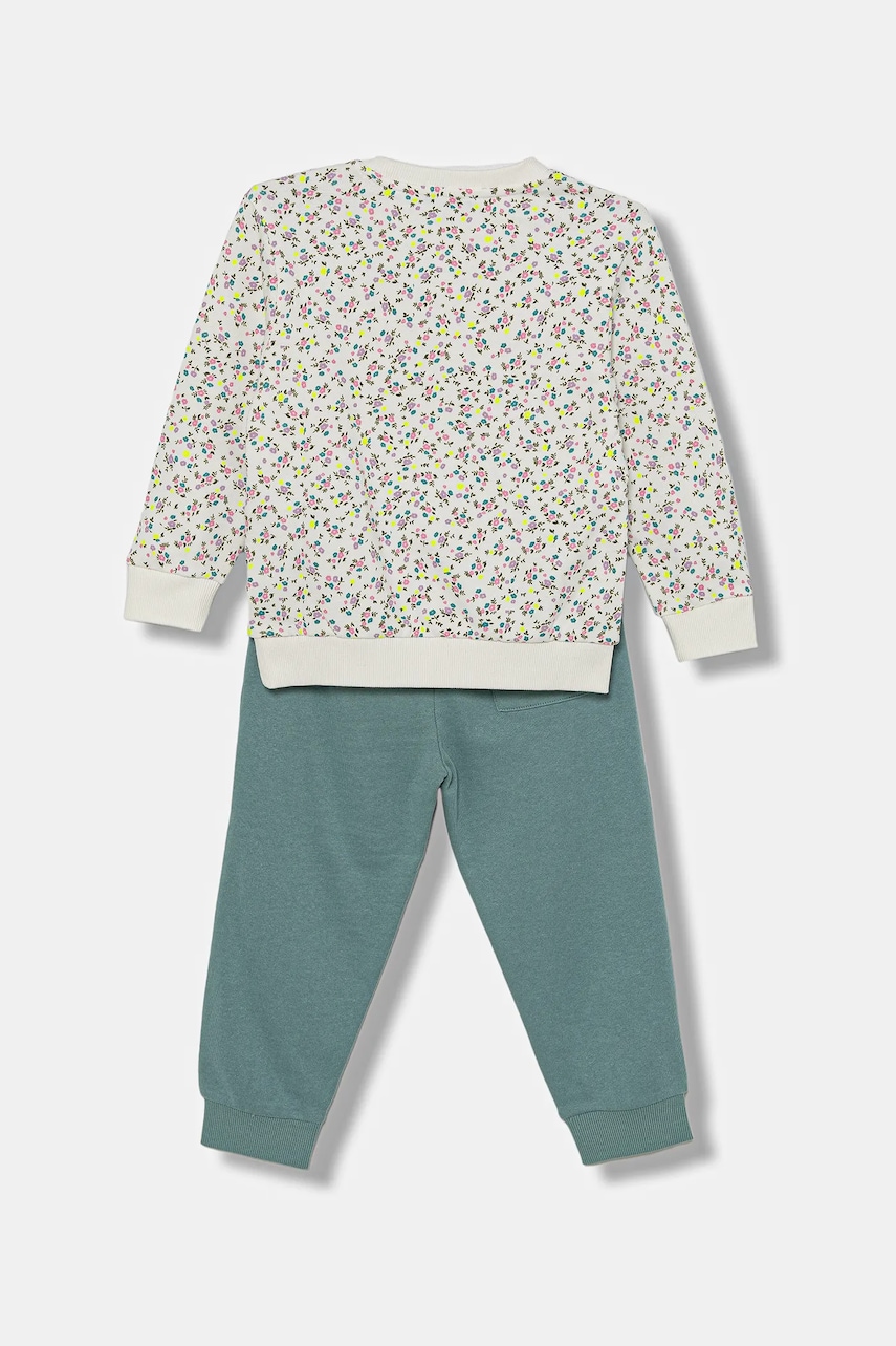 Детский хлопковый спортивный костюм United Colors of Benetton 2 шт цвет бирюзовый 3YWXGK00R Детский хлопковый спортивный костюм United Colors of Benetton 2 шт цвет бирюзовый 3YWXGK00R