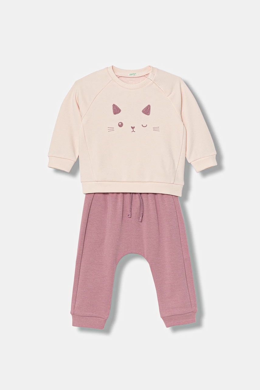 United Colors of Benetton trening bebelusi culoarea roz, 3FTZAK01D