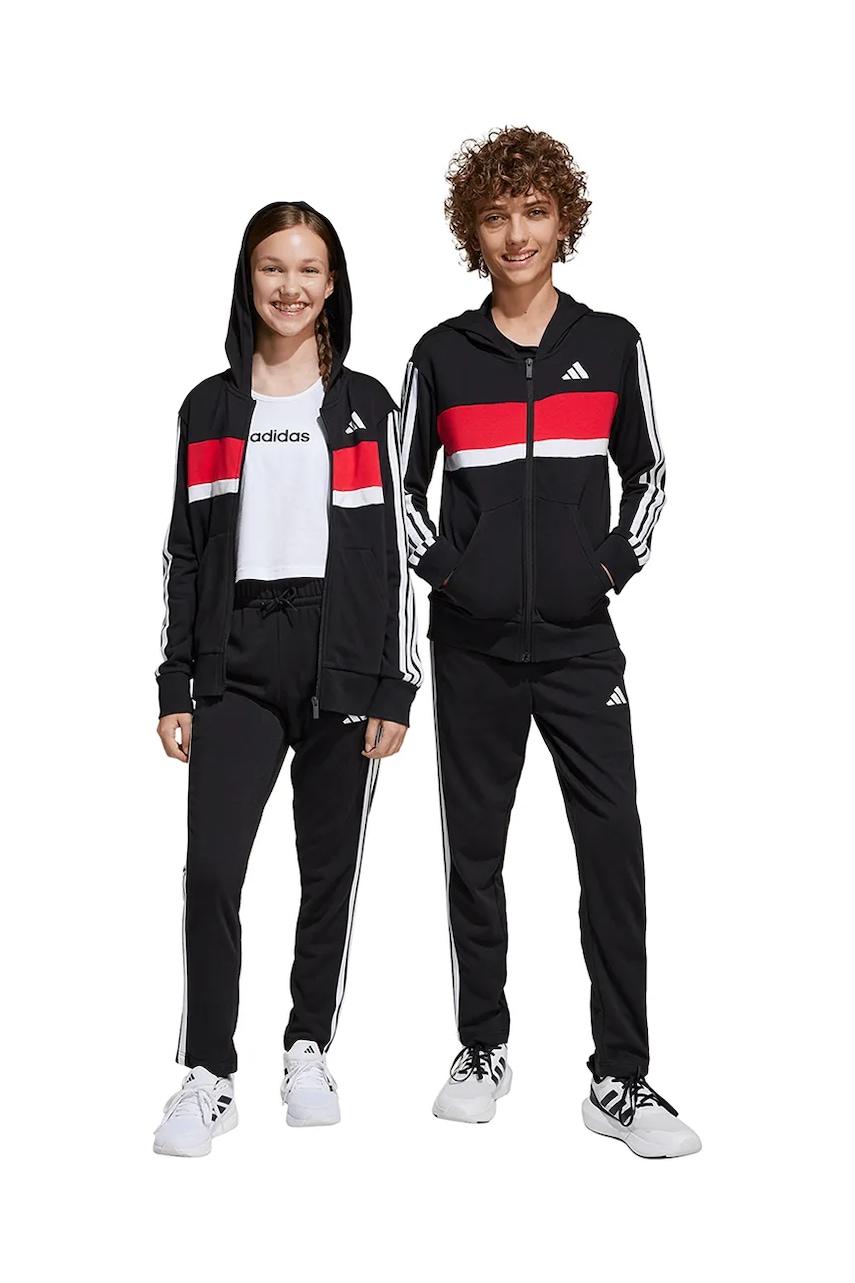 Levně Dětská tepláková souprava adidas černá barva, JI6036