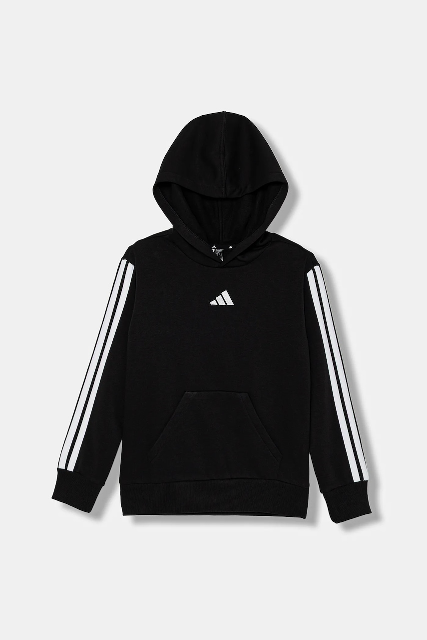adidas bluză copii culoarea negru, cu glugă, cu imprimeu, JN2416