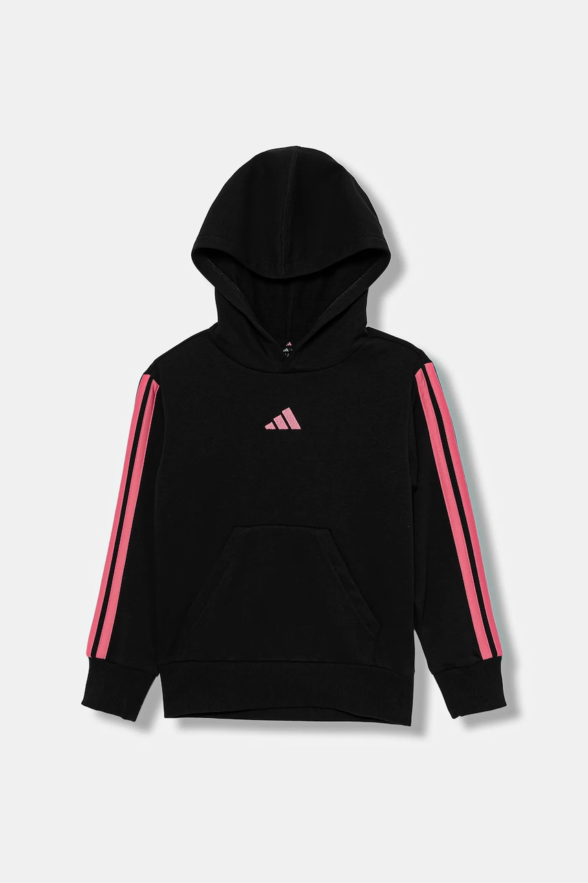 adidas bluză copii culoarea negru, cu glugă, uni, JN2422
