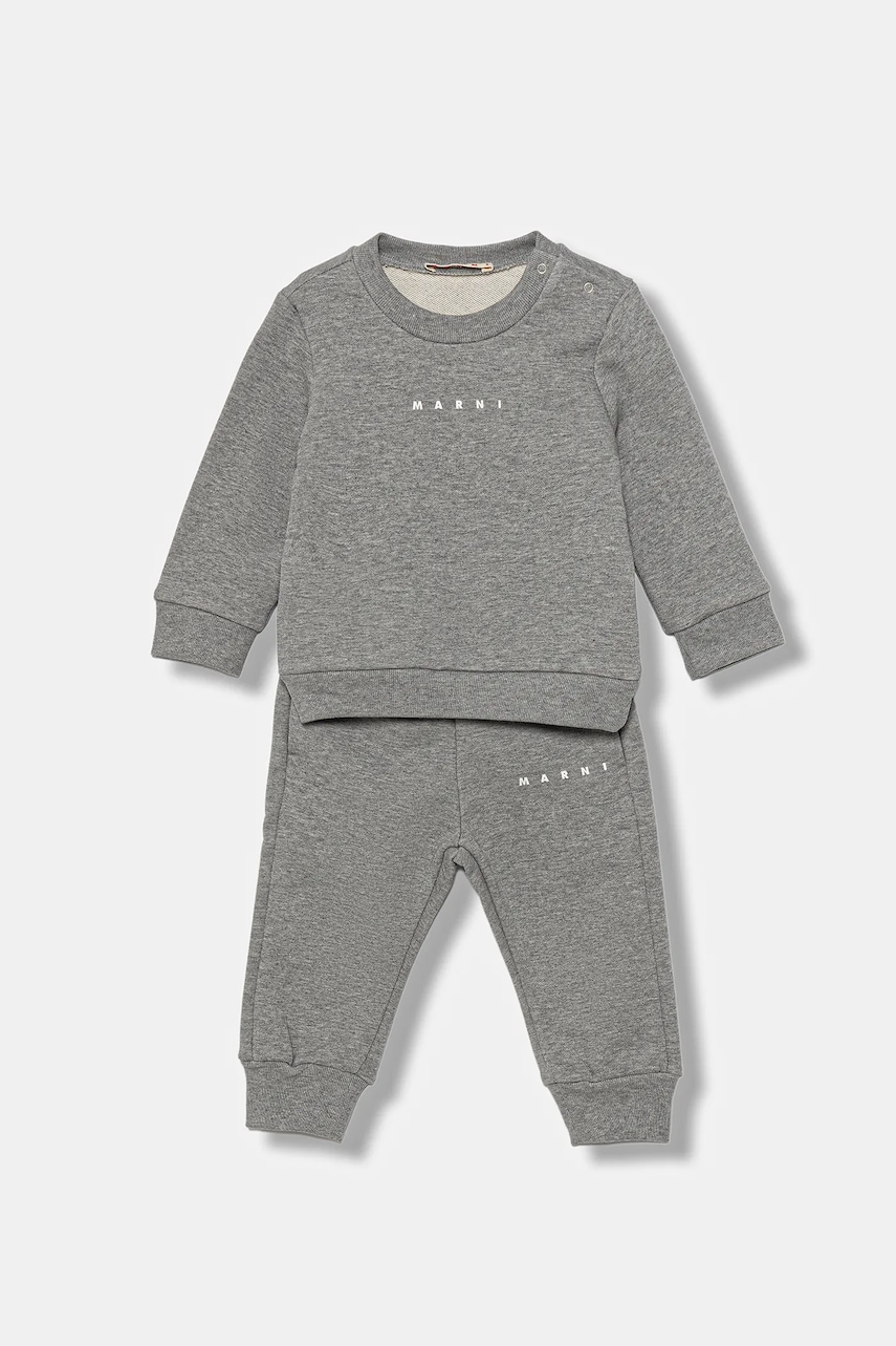 Marni trening din bumbac pentru bebeluși MS1B-SET OVERALLS 2-pack culoarea gri, M01607