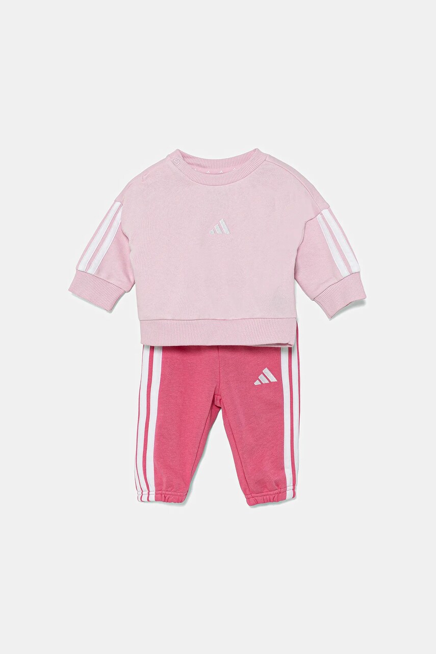 Levně Kojenecká tepláková souprava adidas růžová barva, JV9853