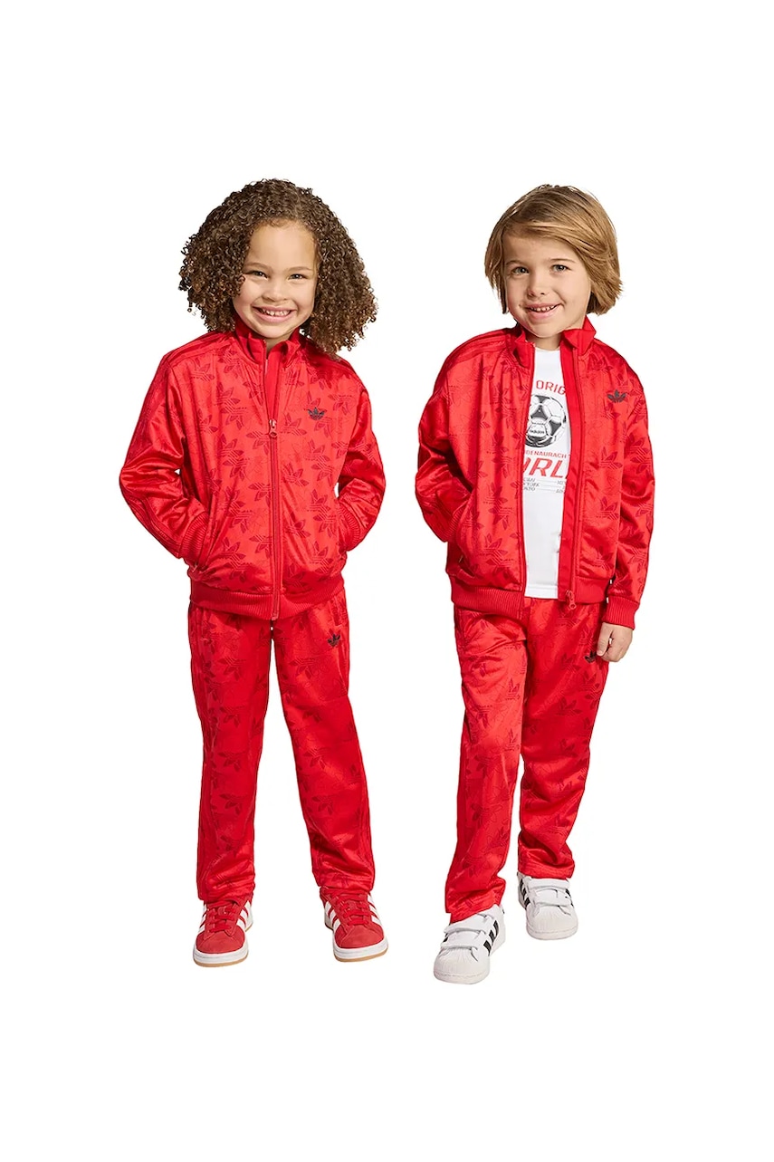 Levně Dětská tepláková souprava adidas Originals červená barva, JW0296
