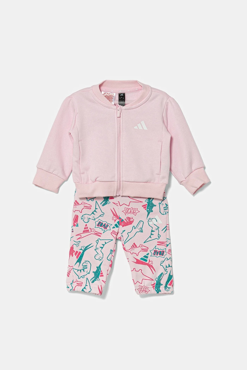 Levně Dětská tepláková souprava adidas růžová barva, JW2398