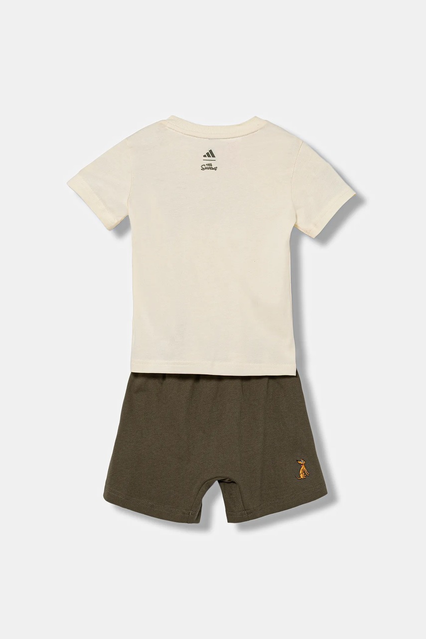 Детский комплект из хлопка adidas цвет зелёный JL9174