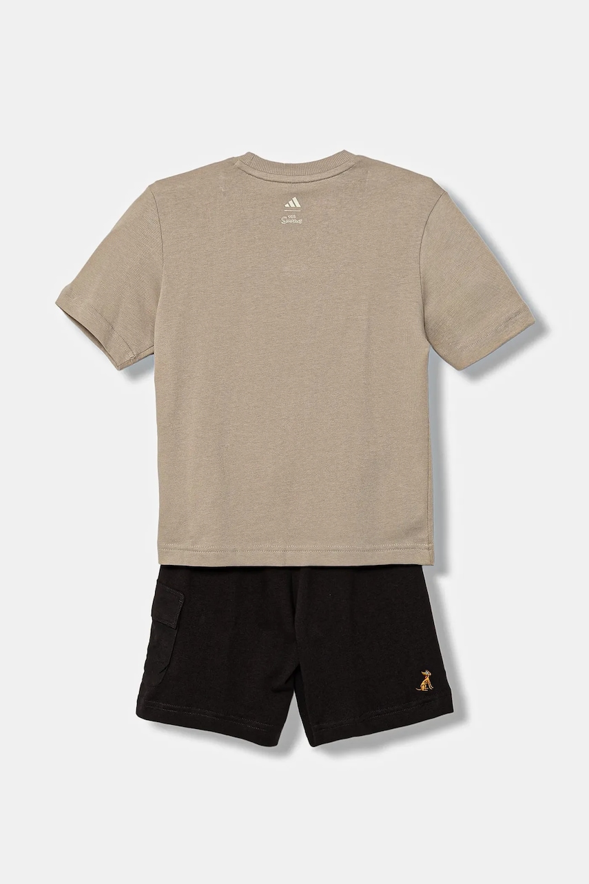 Детский комплект из хлопка adidas цвет бежевый JL9196 Детский комплект из хлопка adidas цвет бежевый JL9196