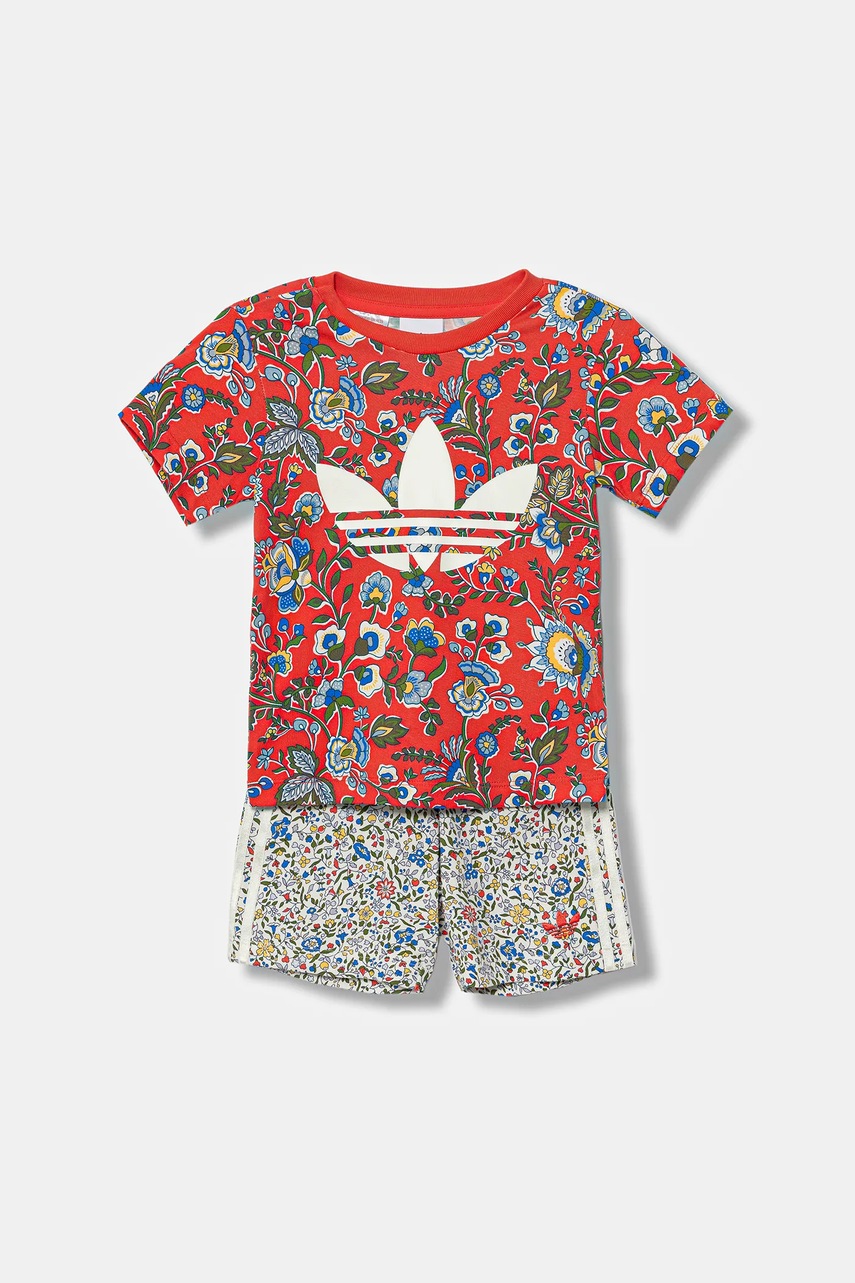 adidas Originals set de bumbac pentru copii culoarea roșu, JY3016