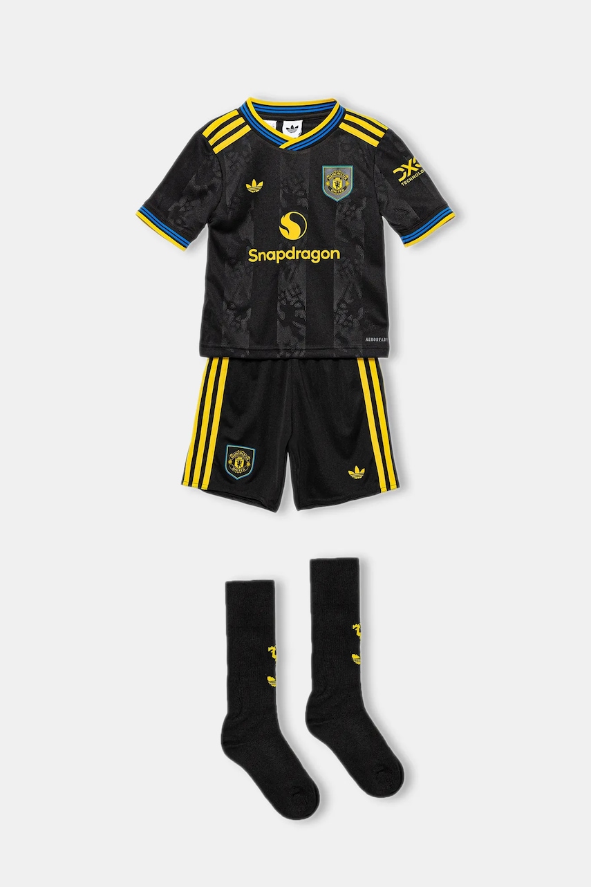 adidas Performance compleu copii Manchester United culoarea negru, KD4229 adidas Performance compleu copii Manchester United culoarea negru, KD4229