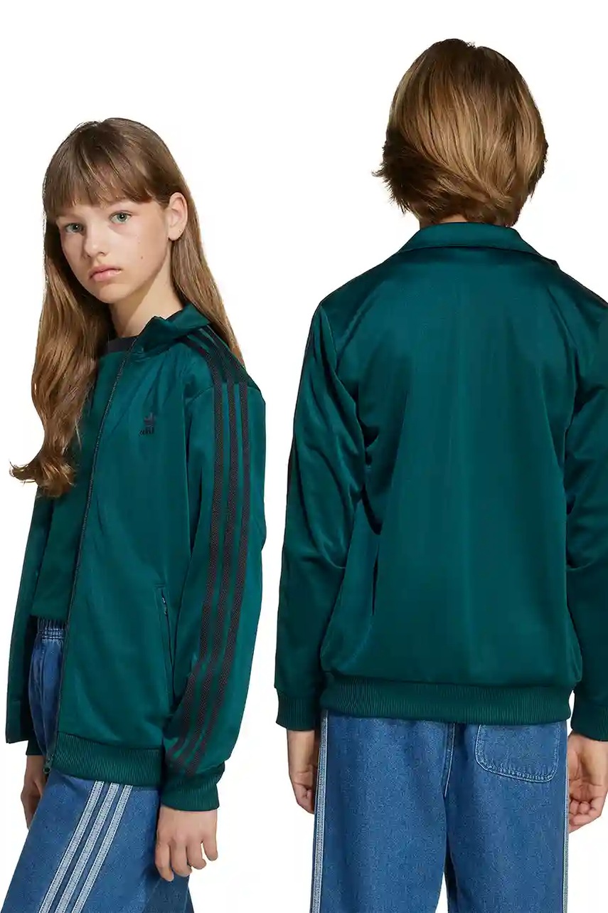 Детская кофта adidas Originals цвет зелёный с аппликацией JV8588