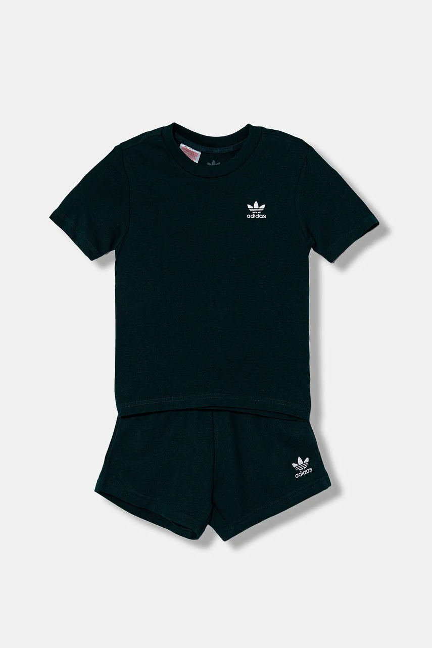 Детский комплект из хлопка adidas Originals цвет зелёный JY4875