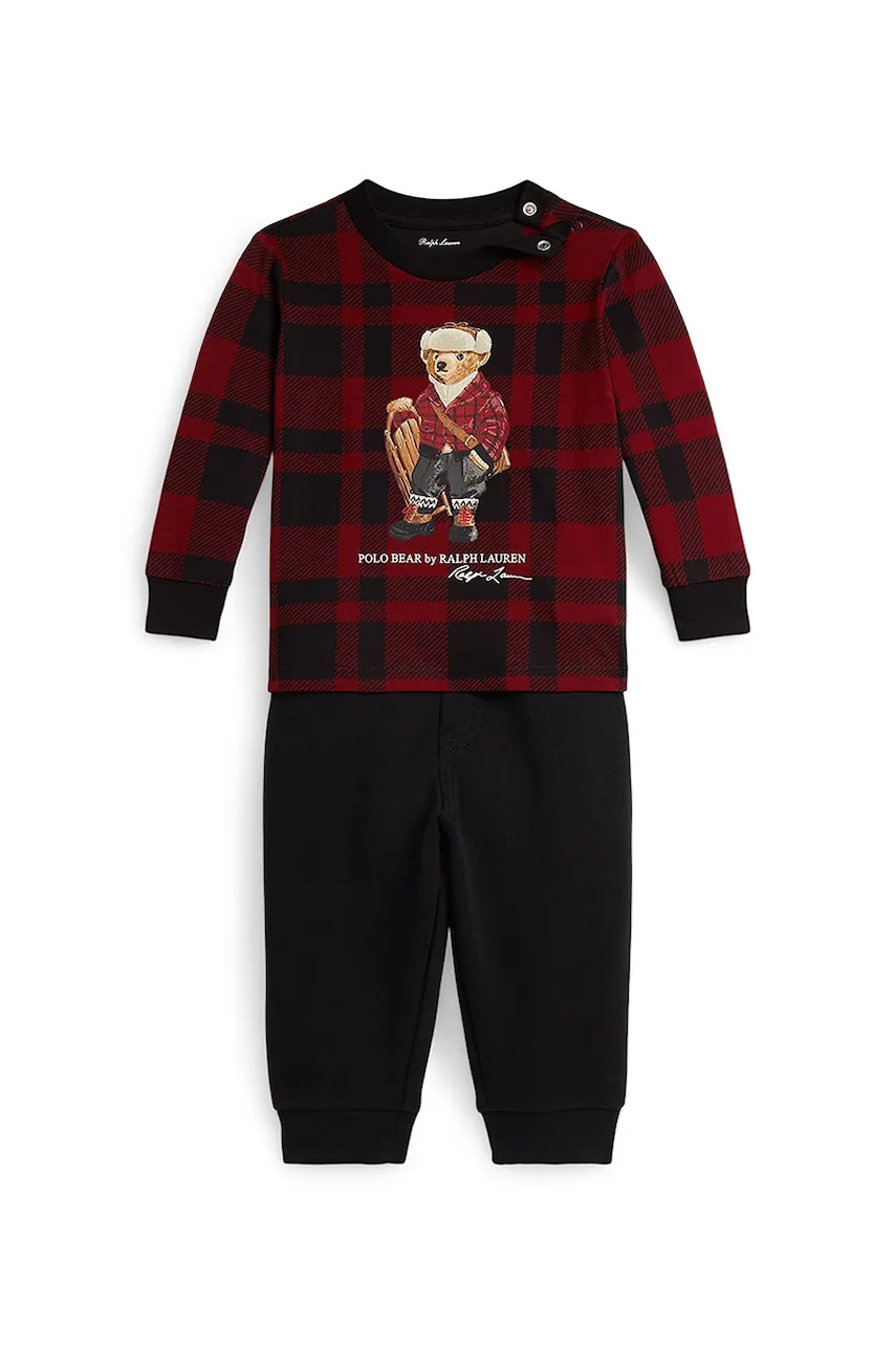 Levně Kojenecká tepláková souprava Polo Ralph Lauren červená barva, 320981284001