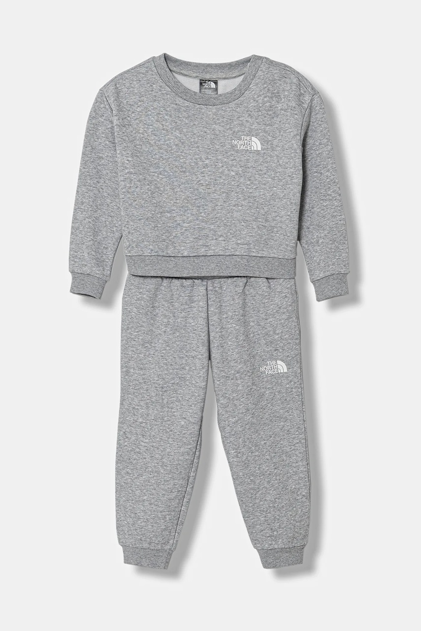 The North Face trening copii KID SIMPLE DOME FLEECE SET culoarea gri, NF0A8EFMDYX1