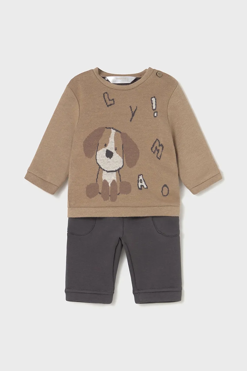 Mayoral Newborn compleu bebe culoarea maro, 2583