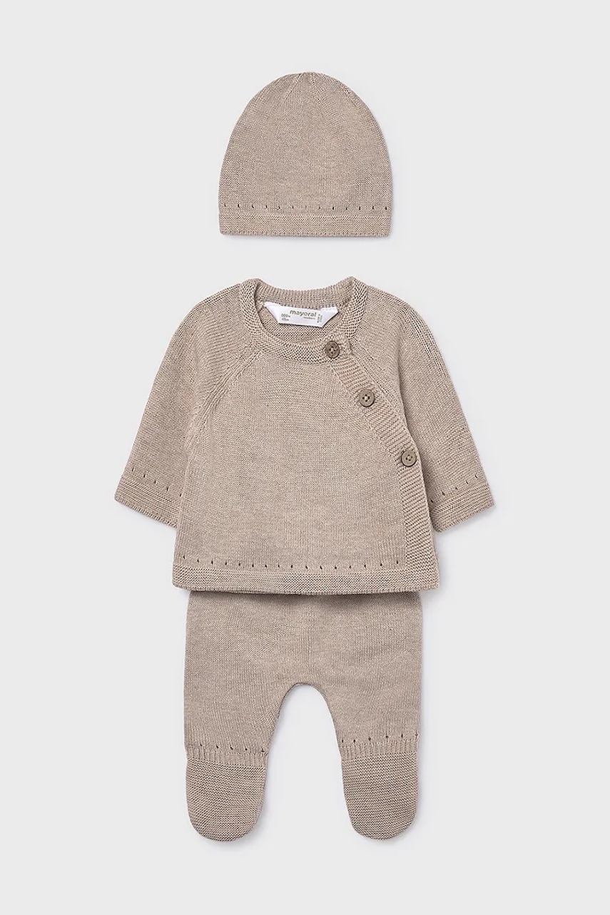 Mayoral Newborn set de bumbac pentru bebeluși culoarea bej, 9981