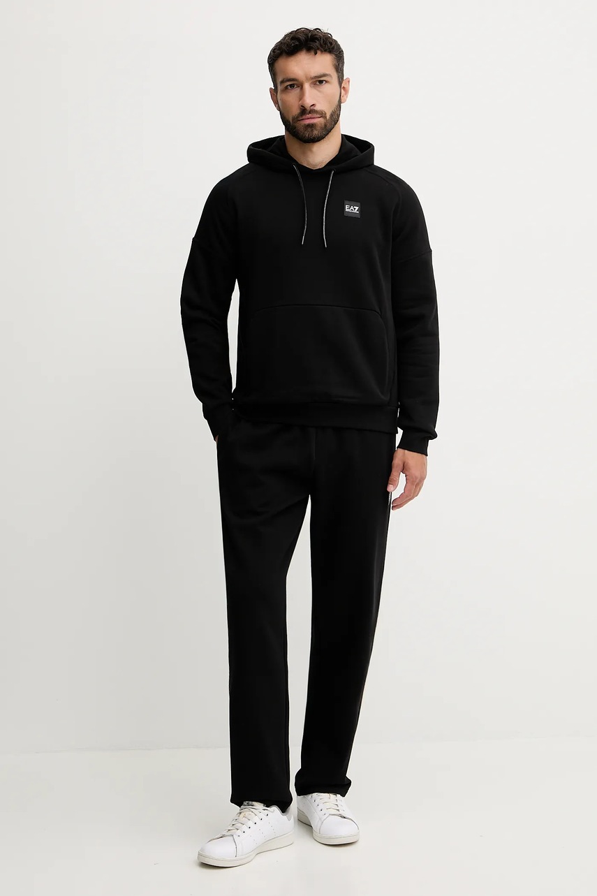 Levně Tepláková souprava EA7 Emporio Armani pánská, černá barva, AF10377-7M000913
