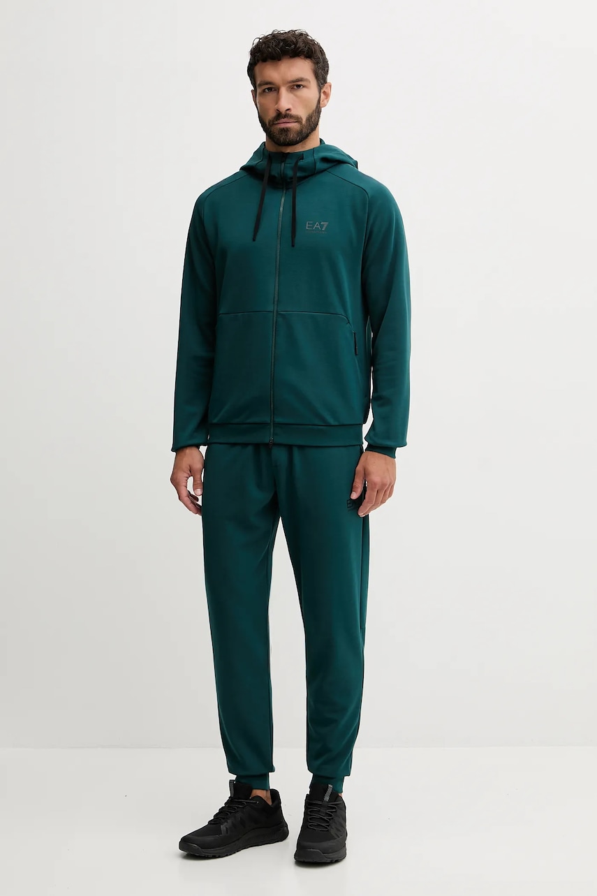 Levně Tepláková souprava EA7 Emporio Armani pánská, tyrkysová barva, AF12501.7M000665
