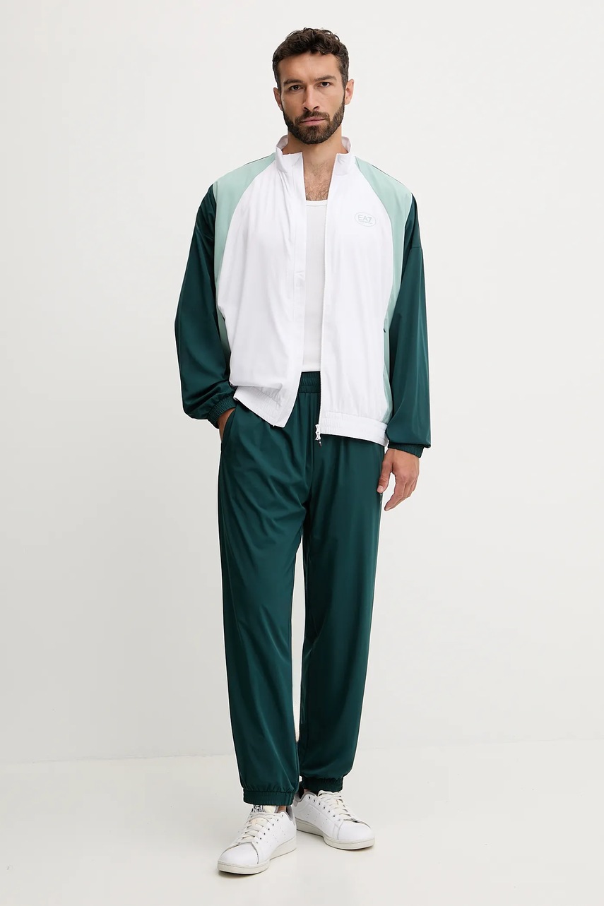 Levně Tepláková souprava EA7 Emporio Armani pánská, zelená barva, AF13137.7M000928