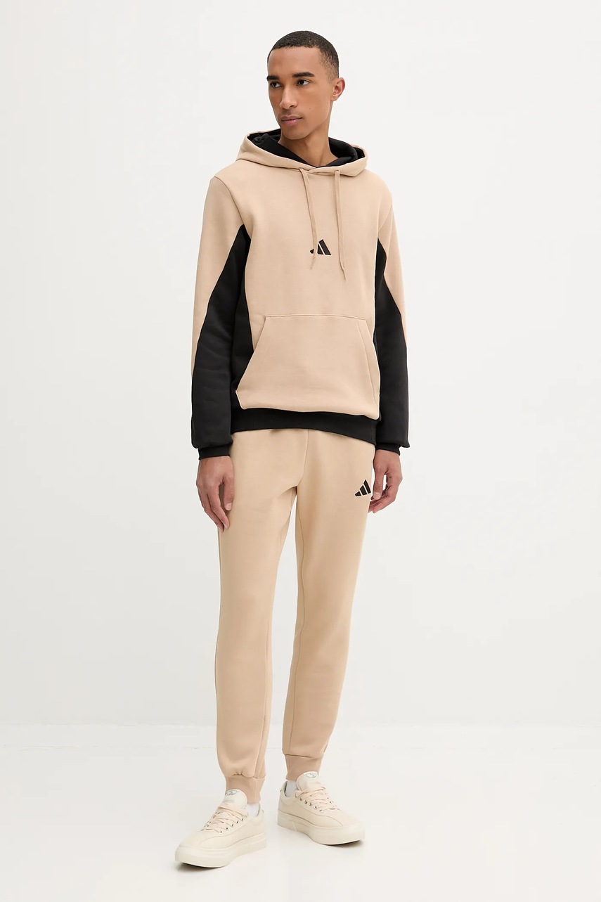 Levně Tepláková souprava adidas M FL CB HD TS pánská, béžová barva, KB5265