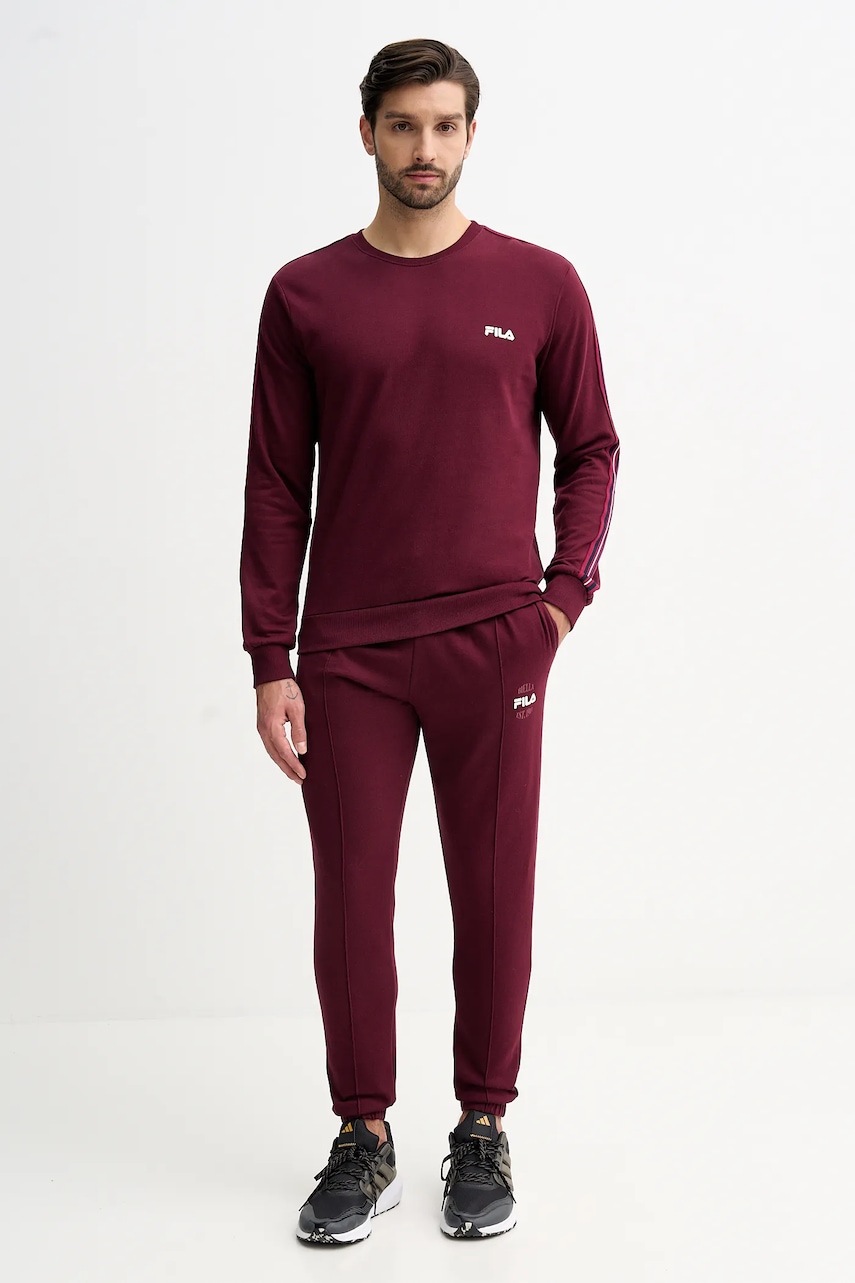 Fila trening din bumbac culoarea bordo, FPW1230