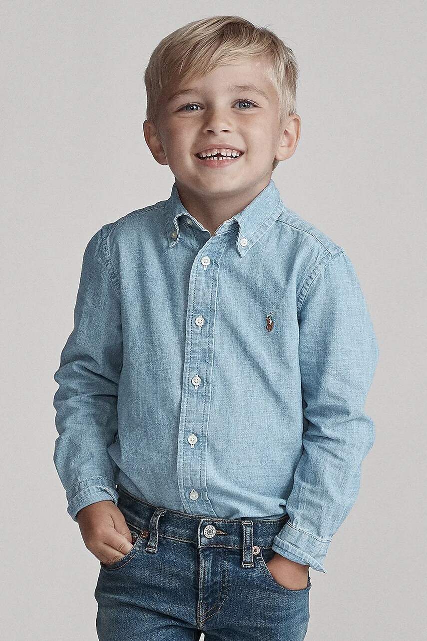 Levně Košile Polo Ralph Lauren modrá barva, 322703283001